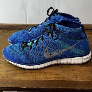 Nike Free Flyknit Chukka Athletic Shoes Mens 11 639700-400 Game Royal Blue Teal